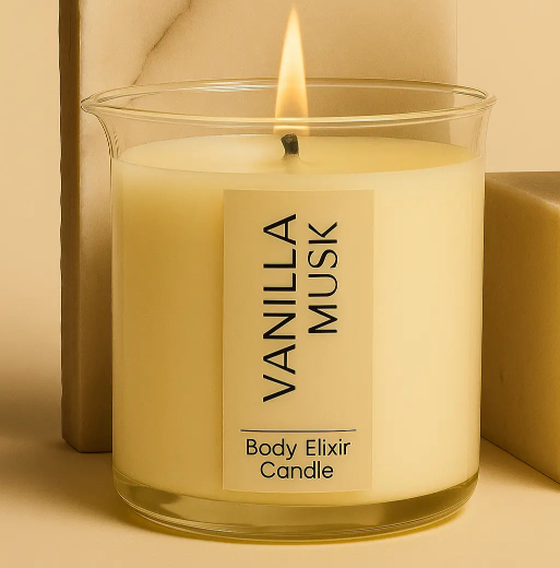 Vanilla Musk Body Elixir Candle - Skin-Loving Massage Oil Candle - WRTH.STUDIO