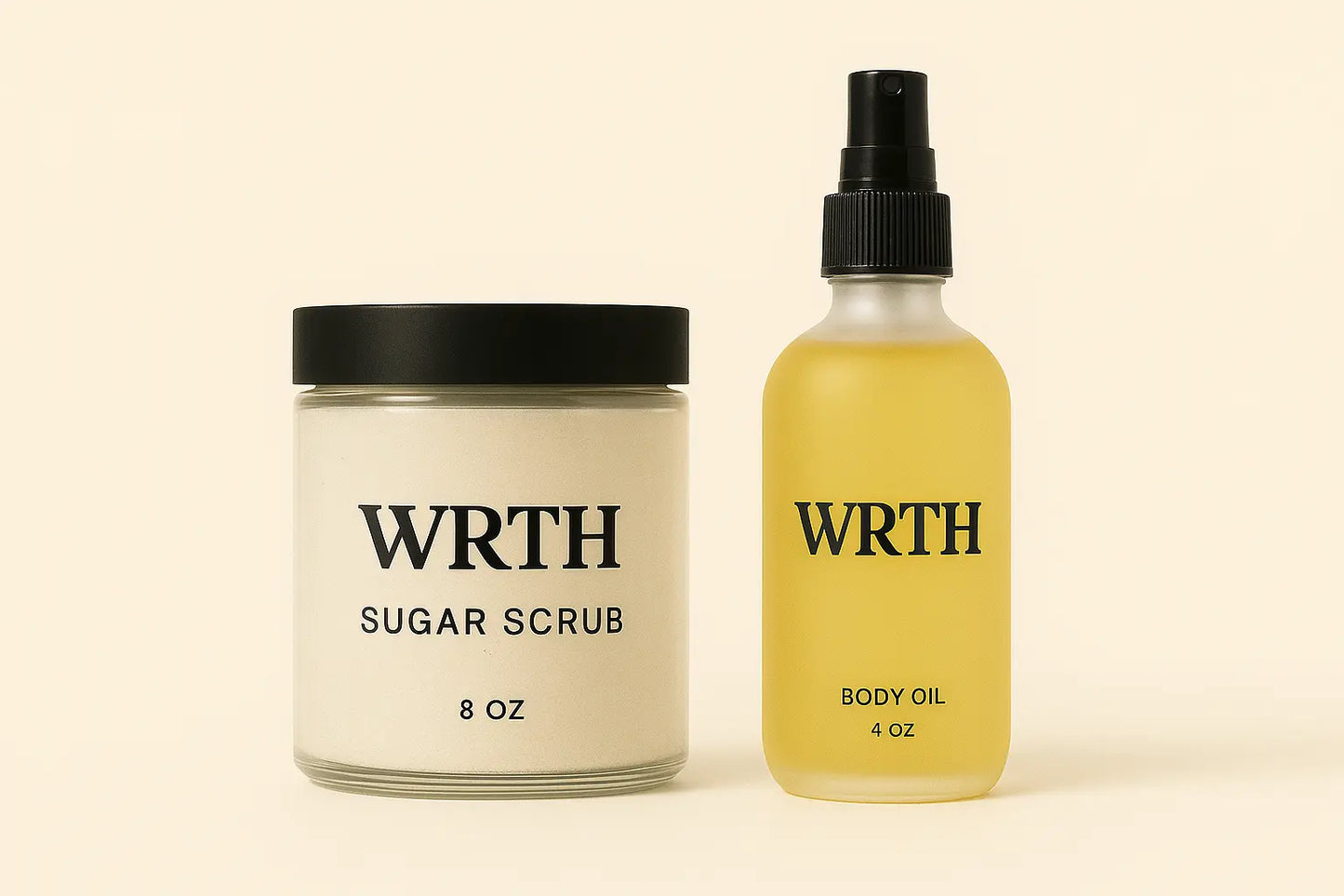 WRTH Body Oil + Sugar Scrub Set - Hydrate, Glow & Layer Luxury - WRTH.STUDIO