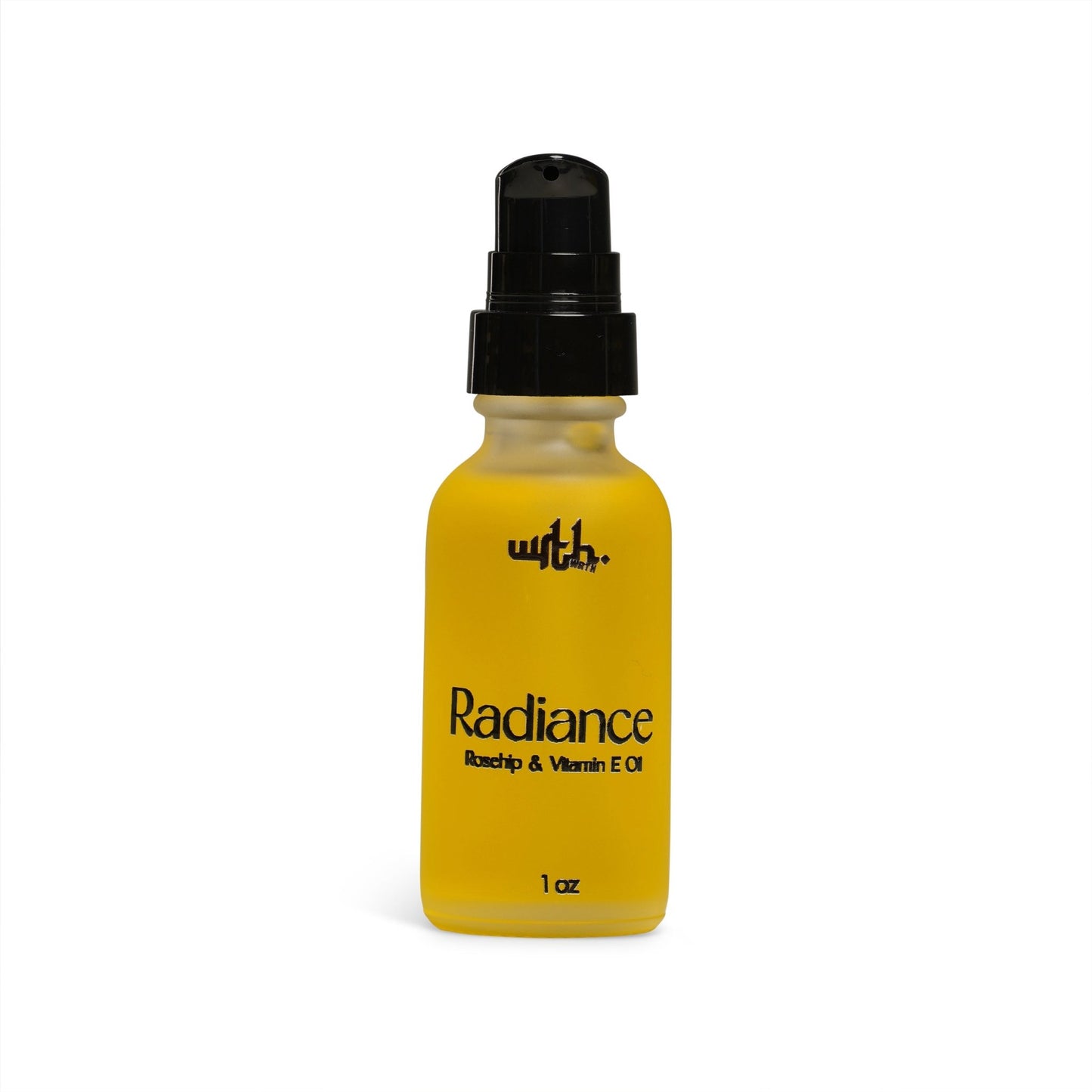 1 oz bottle of WRTH.Studio Radiance Rosehip and Vitamin E face oil with black pump